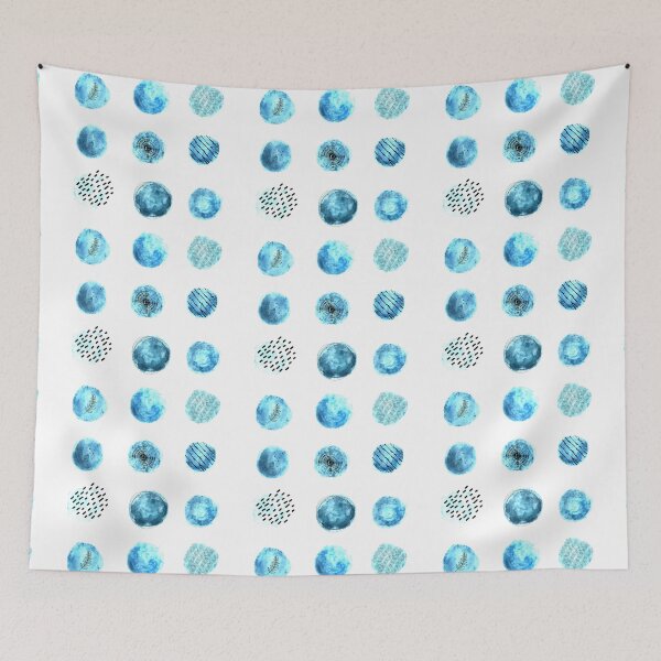 Item preview, blue watercolour dots designed and sold by earthythings.