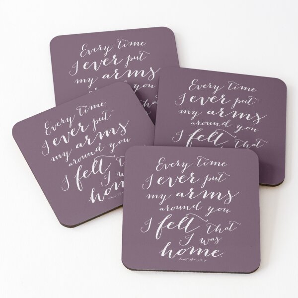 Item preview, Every Time I Ever Put My Arms Around You I Felt That I Was Home Hemingway Quote Art in Eggplant Purple designed and sold by Kristen Glanzmann.