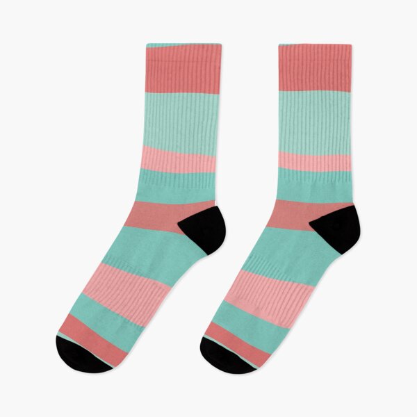 Item preview, Groovy Stripes in Aqua and Coral Pink. Minimalist Color Block Design in Cheerful Colours designed and sold by kierkegaard.