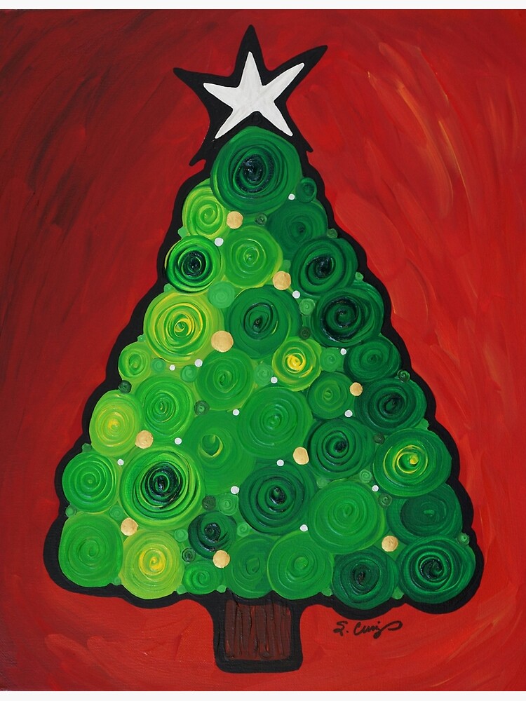 Easy Christmas Tree Jingle Bells Painting for Kids