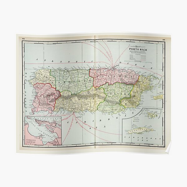 Posters Mapa Hist C3 rico De Puerto Rico Redbubble