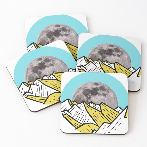 Item preview, Full moon rising behind mountains pop art sticker designed and sold by abosco99.