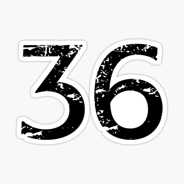 Number 36 White Black Stickers, Magnet