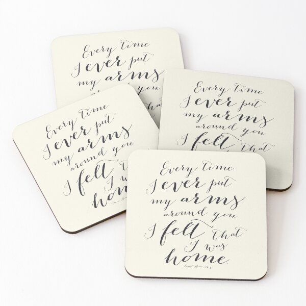 Item preview, Every Time I Ever Put My Arms Around You I Felt That I Was Home Hemingway Quote Art in an eggshell cream designed and sold by Kristen Glanzmann.