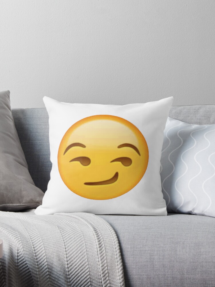 smirking emoji pillow