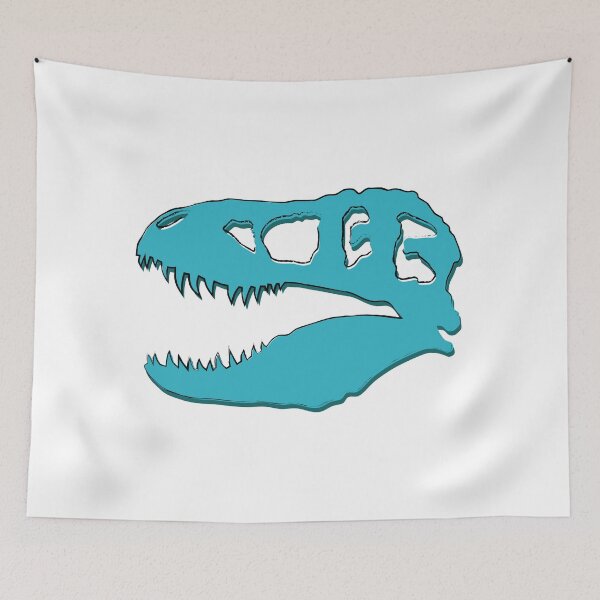 Item preview, Teal T-Rex Dinosaur Skull designed and sold by Ham-n-Spaghetti.