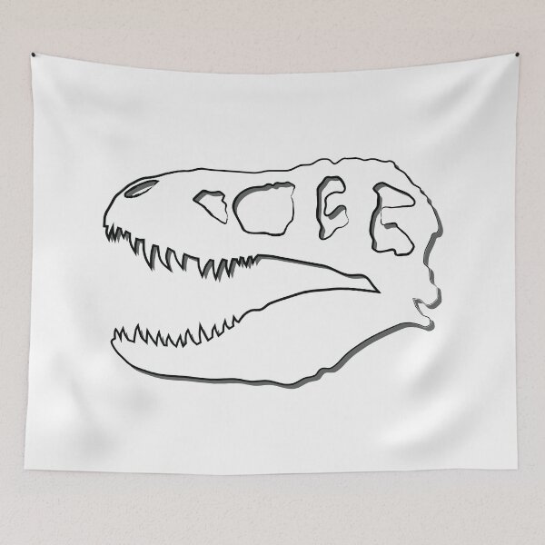 Item preview, White T-Rex Dinosaur Skull designed and sold by Ham-n-Spaghetti.