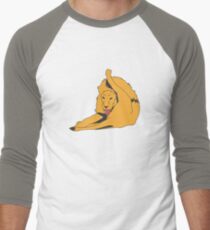 Male Lion Cleaning His Butt Men's Baseball ¾ T-Shirt