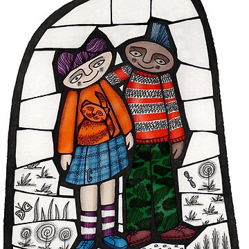 Artwork thumbnail, Punks in the Wild colour mosaic illustration by Muna Zuberi