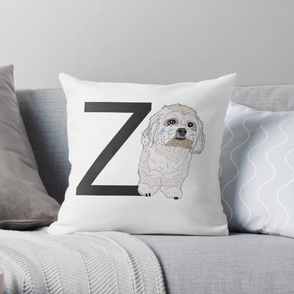 Z is for Zuchon Dog Throw Pillow
