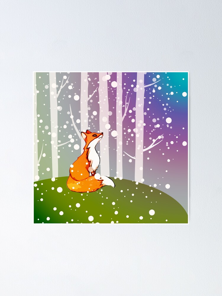 Enchanted Forest And Fox Poster By Collagedream Redbubble