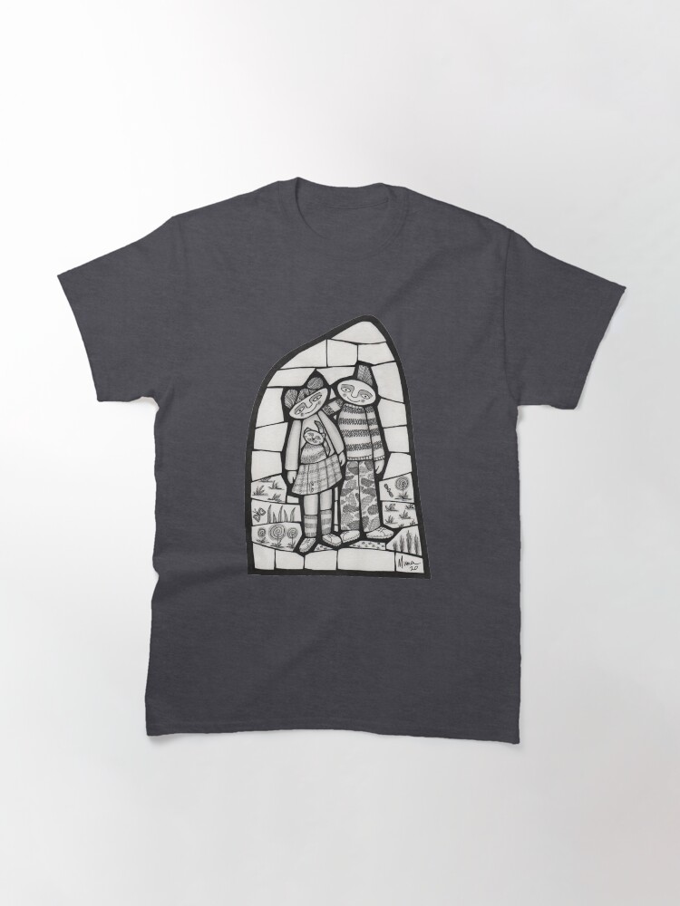 Thumbnail 3 of 7, Classic T-Shirt, Punks in the Wild black and white mosaic illustration designed and sold by MunaZuberi.