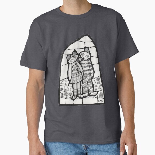 Punks in the Wild black and white mosaic illustration Classic T-Shirt