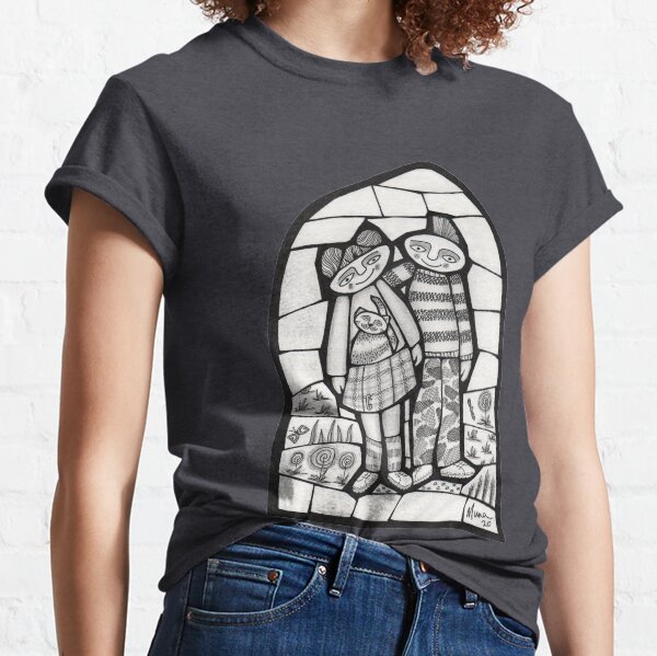 Punks in the Wild black and white mosaic illustration Classic T-Shirt