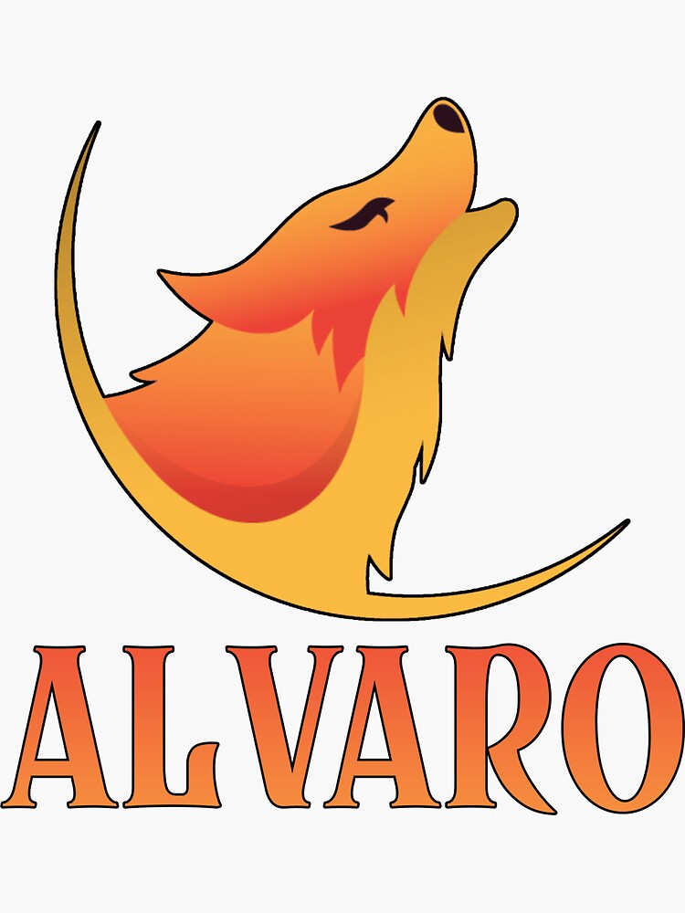 Alvaro alvaro fox, wolf illustration  Sticker for Sale by