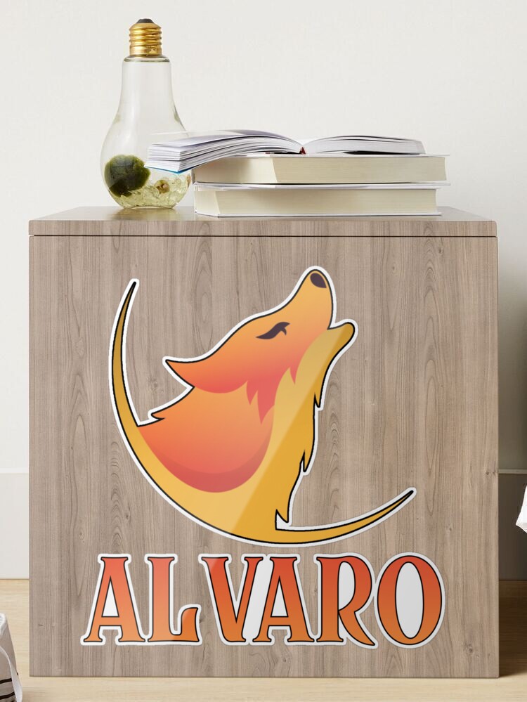 Alvaro alvaro fox, wolf illustration  Sticker for Sale by