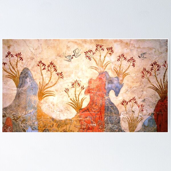 Item preview, Minoan Spring Fresco West Wall Swallows Scene designed and sold by W. Sheppard Baird.