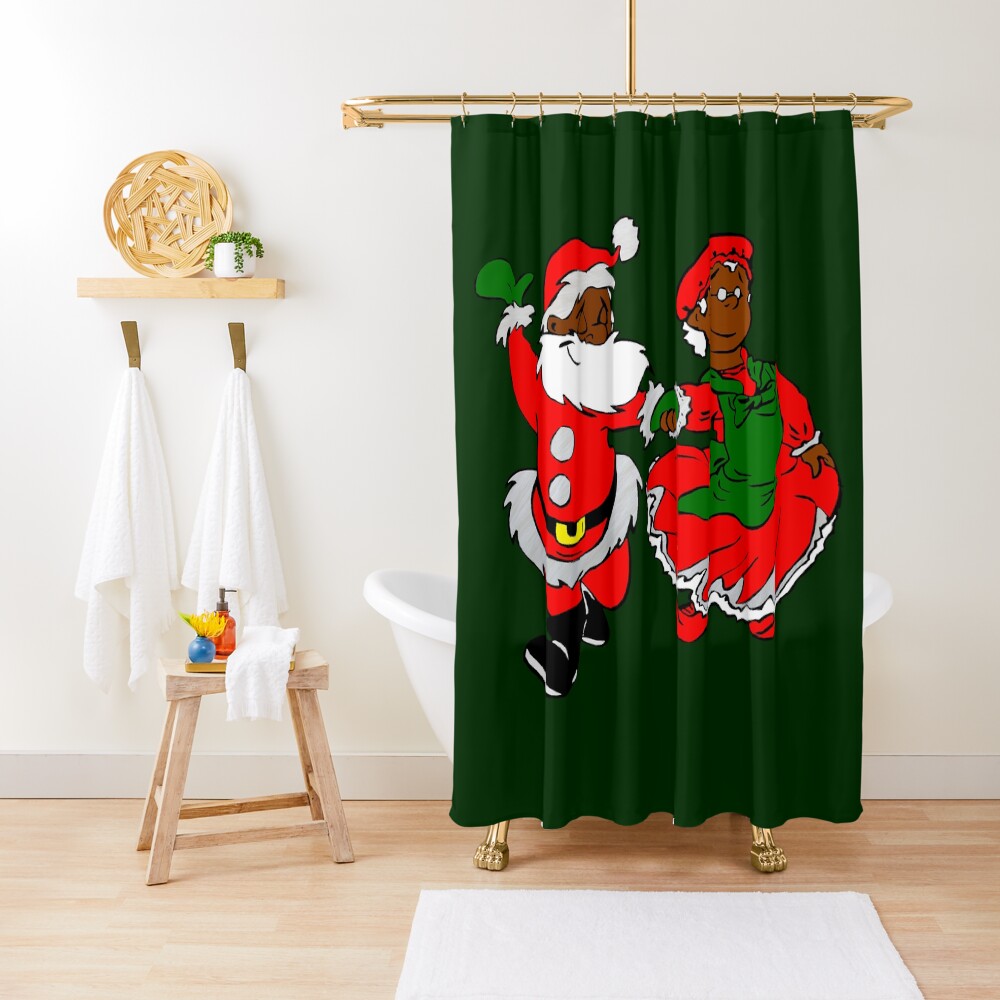 "black santa mrs claus" Shower Curtain for Sale by gossiprag Redbubble