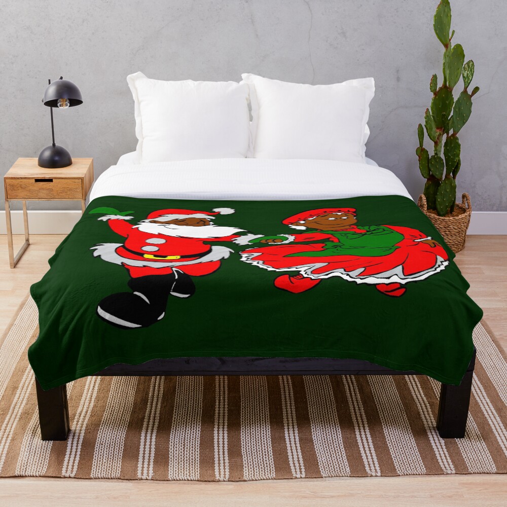 "black santa mrs claus" Throw Blanket for Sale by gossiprag Redbubble
