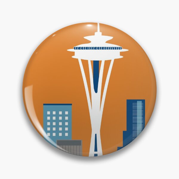 Item preview, Seattle, Washington in Orange - Skyline Illustration by Loose Petals designed and sold by LoosePetals.