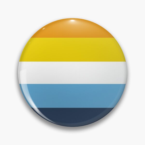 Orange and blue aroace flag Pin