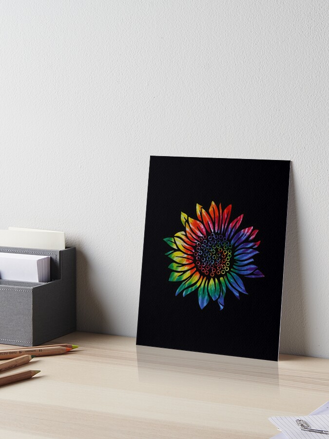 Tie Dye Sunflower Summer Print Board Flower Graphic Style Art Inspired Sale for Redbubble Spring Daisy pcreations Modern\