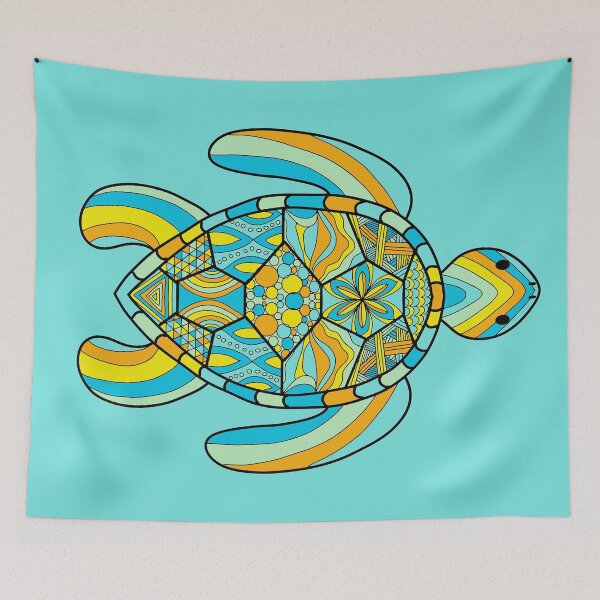 Item preview, Trippy Turtle (Blue) designed and sold by pfahey.