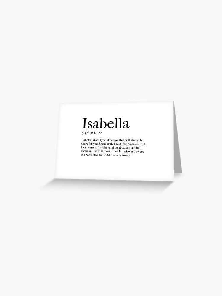 Isabella Definition | Greeting Card