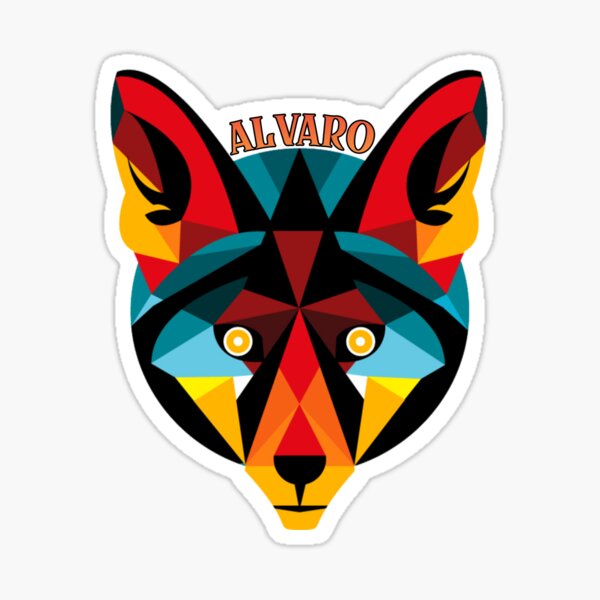 Alvaro alvaro fox, wolf illustration  Sticker for Sale by