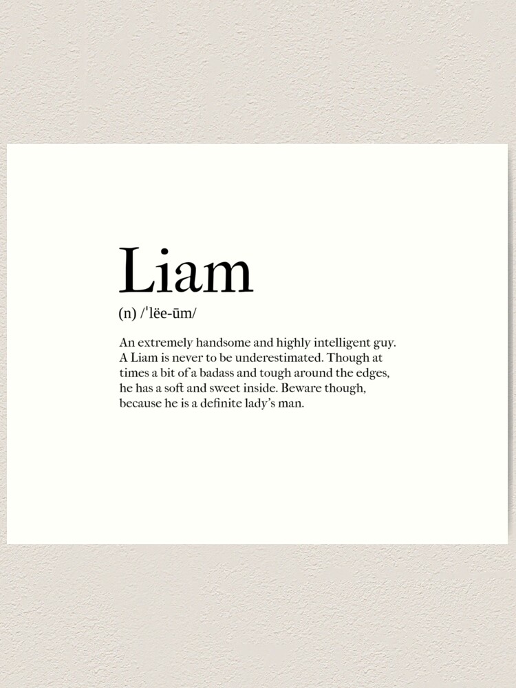 Liam Name Meaning Print, Name Print, Wall Art, Minimalist Print, Minimalist  Art, Modern Art, Modern Poster Print, Digital Download