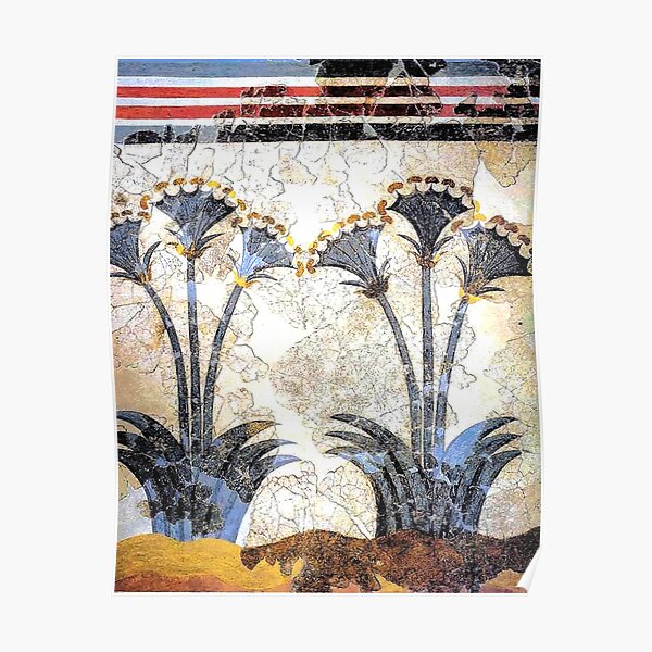 Minoan Sea Daffodils "Lilies" Fresco Poster