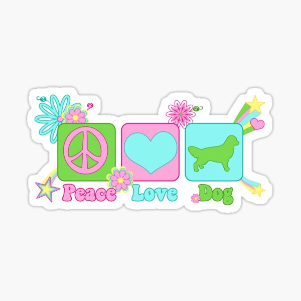 Peace, Love, Golden Retreiver Sticker