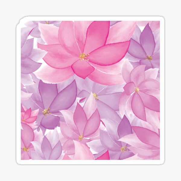 Watercolor Lilies - Pink Sticker