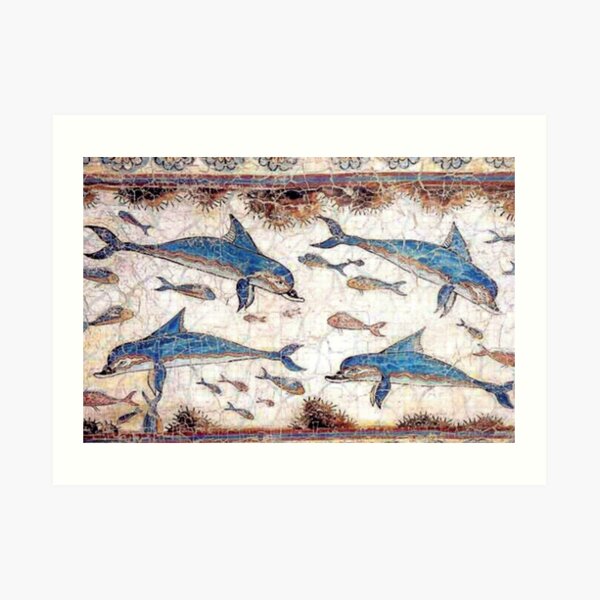 Minoan Dolphins Fresco Art Print