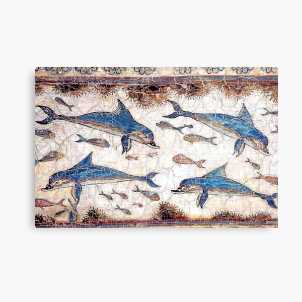 Minoan Dolphins Fresco Canvas Print