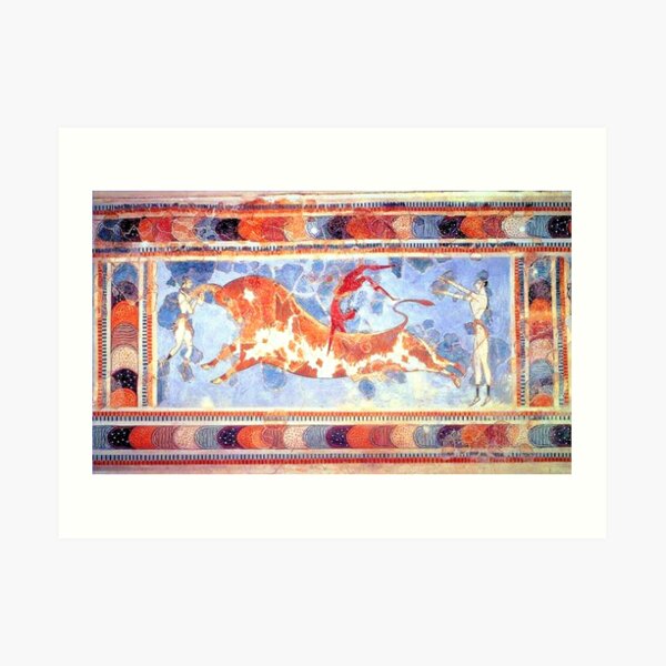 Minoan Bull Leaping Fresco Art Print