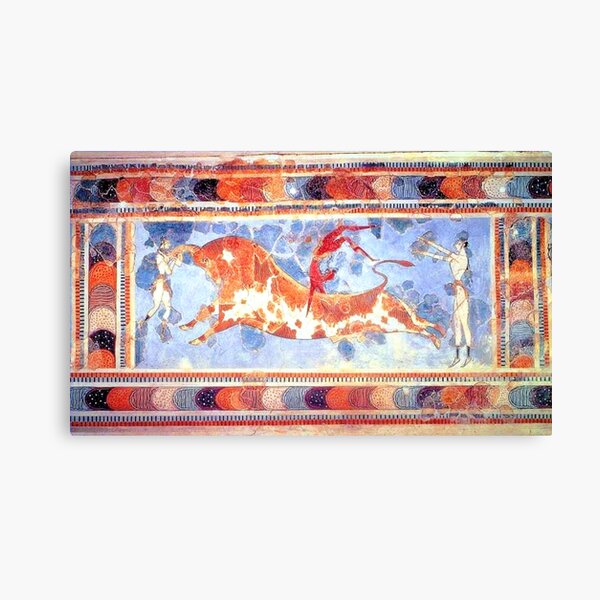 Minoan Bull Leaping Fresco Canvas Print