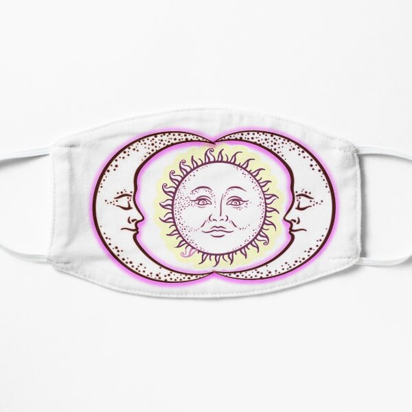 Vintage Solar Eclipse Sun and Moon T-shirt Flat Mask