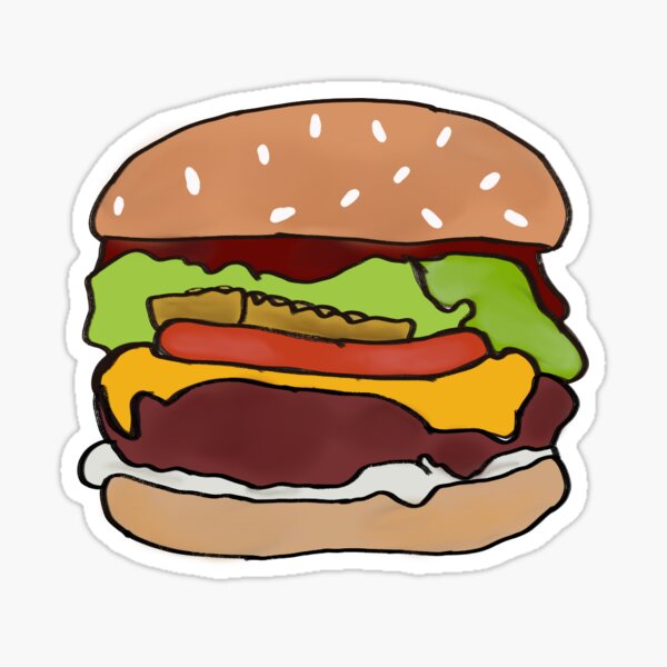 Cute Hamburger Sticker Sticker By Sunset6000 Redbubble 9444