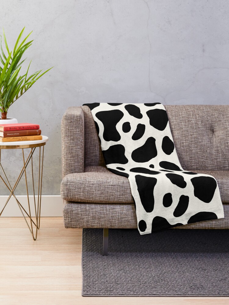 Black and white cow best sale print throw