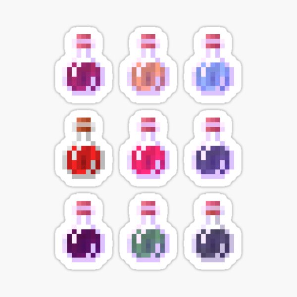 Minecraft Potions Stickers Redbubble - purple potion roblox
