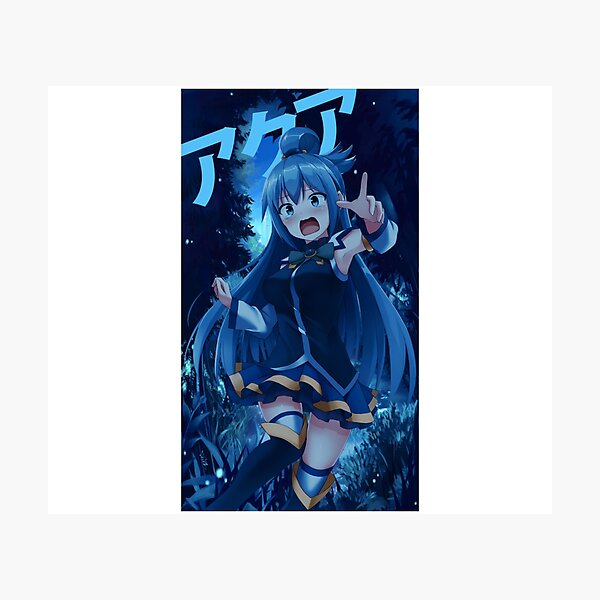 Shy Aqua KonoSuba Anime Girl Mounted Print for Sale by slinkraz