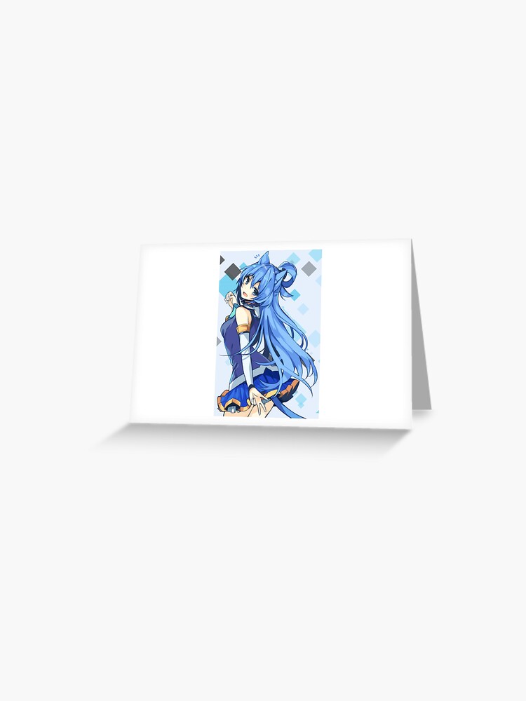 Cute Aqua KonoSuba Anime Greeting Card for Sale by slinkraz