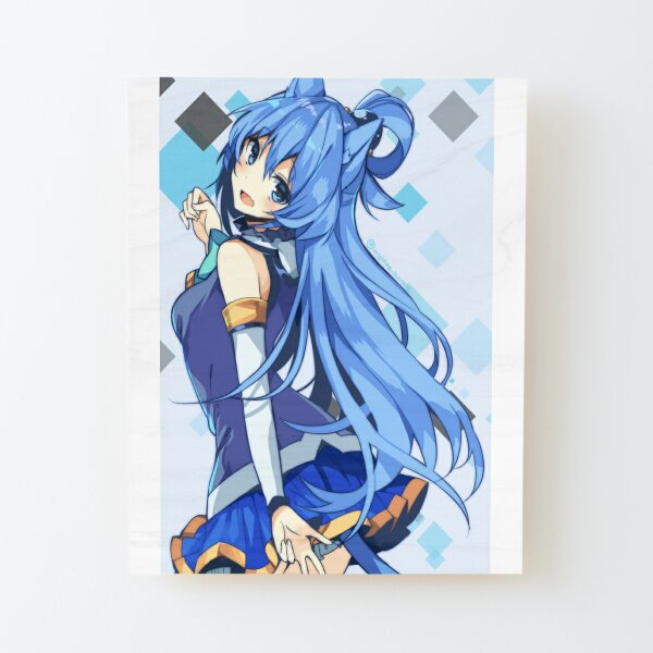 Shy Aqua KonoSuba Anime Girl Mounted Print for Sale by slinkraz