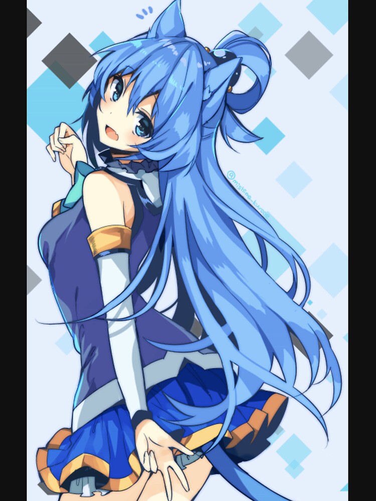 Jumping Aqua KonoSuba Anime Girl Sticker for Sale by slinkraz