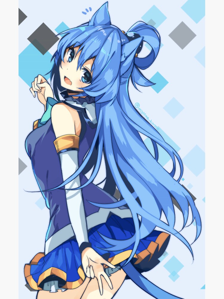 Cute Aqua KonoSuba Anime Greeting Card for Sale by slinkraz