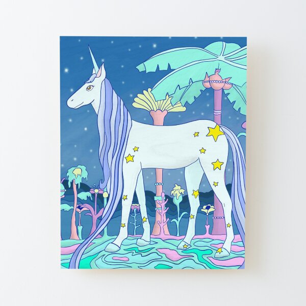Unicorn Wood Mounted Print