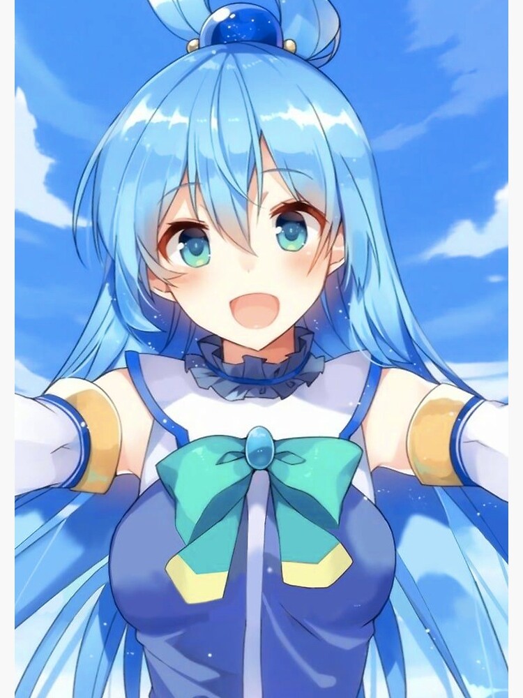 Shy Aqua KonoSuba Anime Girl Mounted Print for Sale by slinkraz