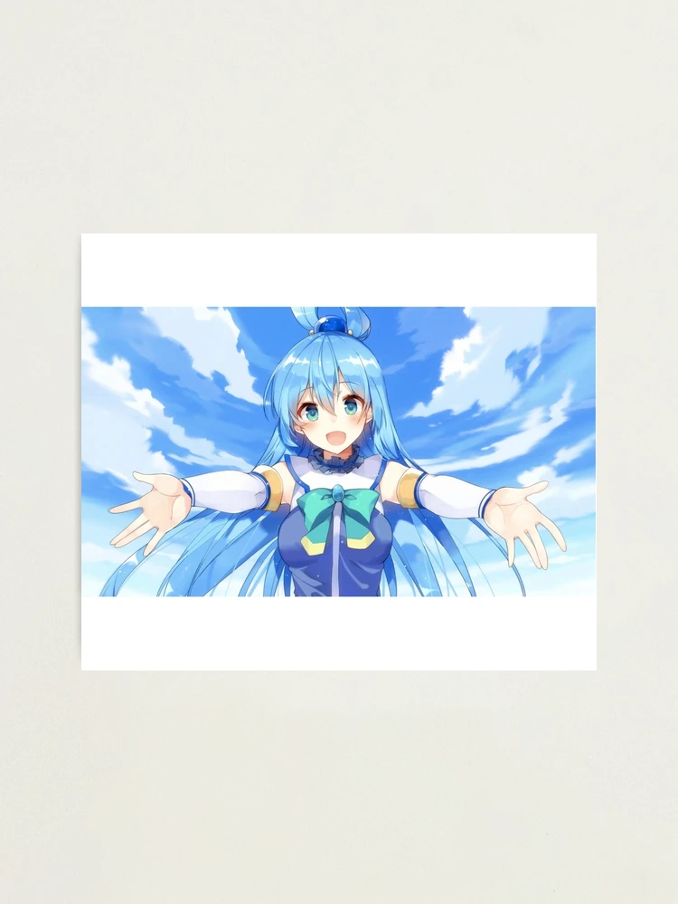 Shy Aqua KonoSuba Anime Girl Mounted Print for Sale by slinkraz