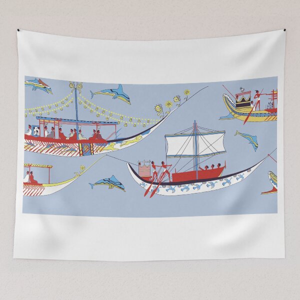 Item preview, Minoan Admirals Flotilla Fresco Shipping Scene Restoration designed and sold by W. Sheppard Baird.